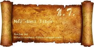 Nádasi Tibor névjegykártya